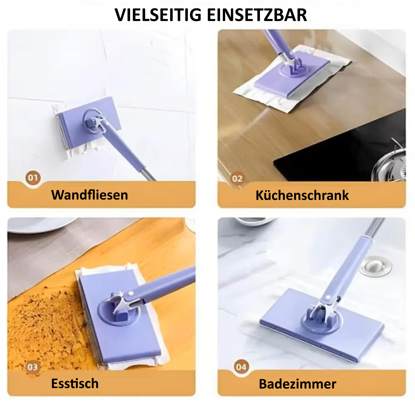 Wischmopp mit praktischer Mopphalterung Freihand