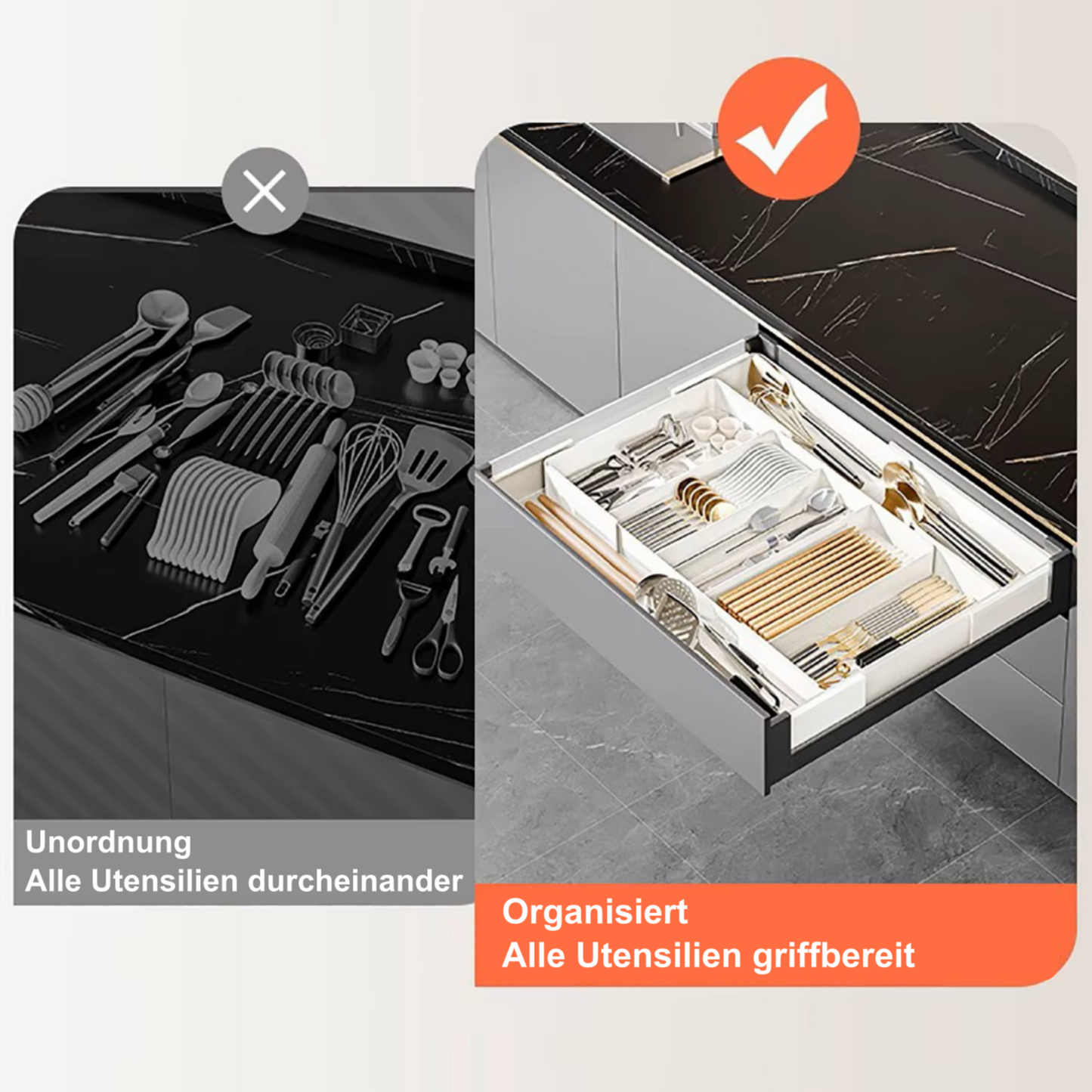 Schubladen Organizer ausziehbar