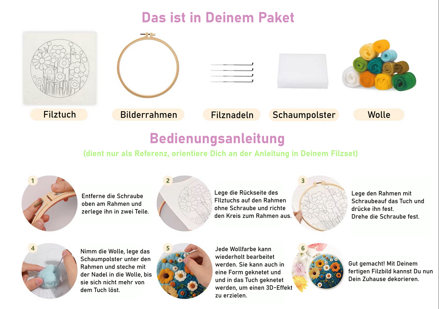 Filzset Tiere Selber Filzen DIY-Kit