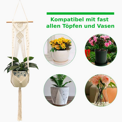 Blumenampel aus Baumwolle
